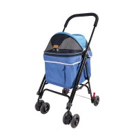 IBIYAYA ASTRO GO LITE PET STROLLER-GRUNGY BLUE Cabin:38cmLx31cmWx43cmH Stroller:57cmLx44cmWx94cmH  