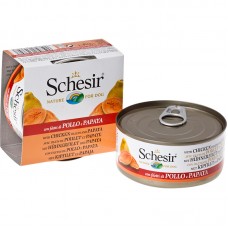 SCHESIR CHICKEN FILLETS w/PAPAYA 150g (370) 10tins/tray, 4trays/outer